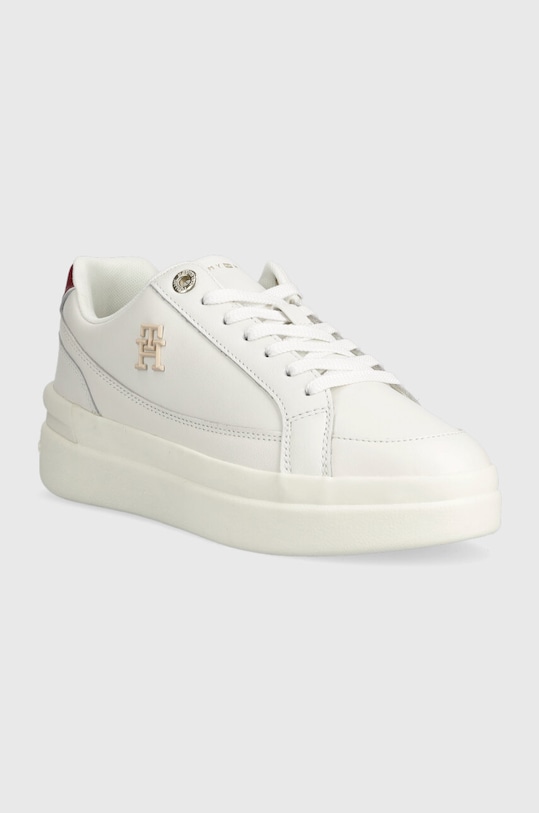 Kožne tenisice Tommy Hilfiger TH ELEVATED COURT SNEAKER FW0FW07568 bijela AW23