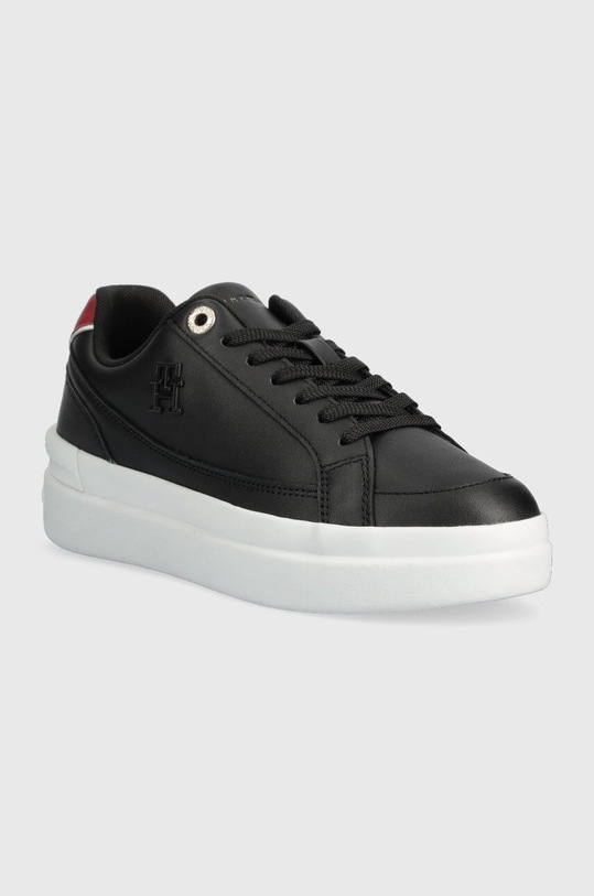 Tommy Hilfiger sneakersy skórzane TH ELEVATED COURT SNEAKER FW0FW07568 czarny AW23