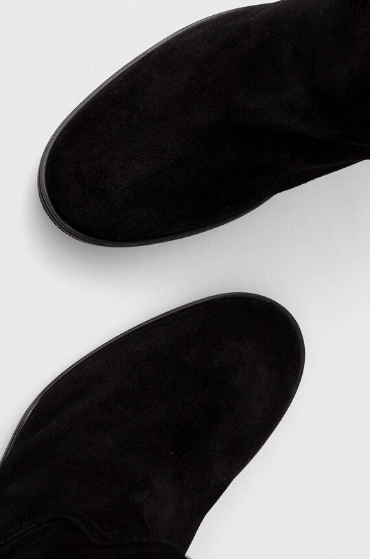 Semišové boty Tommy Hilfiger FEMININE SUEDE OVERKNEE BOOT černá FW0FW07667