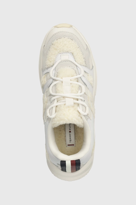 Sneakers boty Tommy Hilfiger TH FUR FASHION RUNNER bílá FW0FW07307