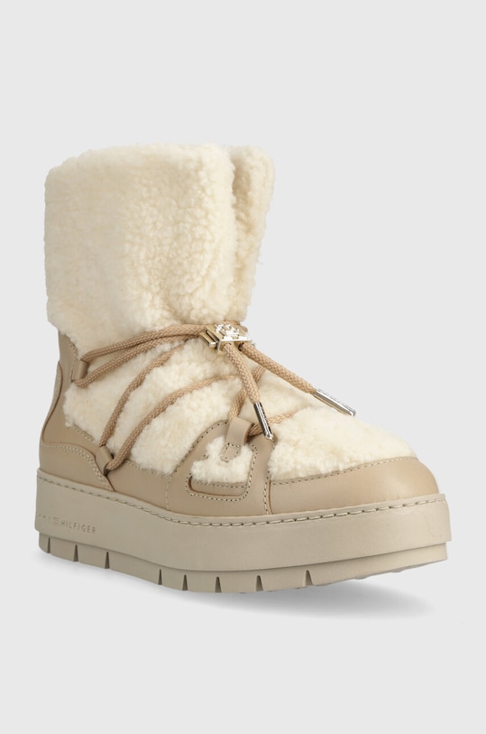 Sněhule Tommy Hilfiger TOMMY TEDDY SNOWBOOT FW0FW07505 béžová AW23