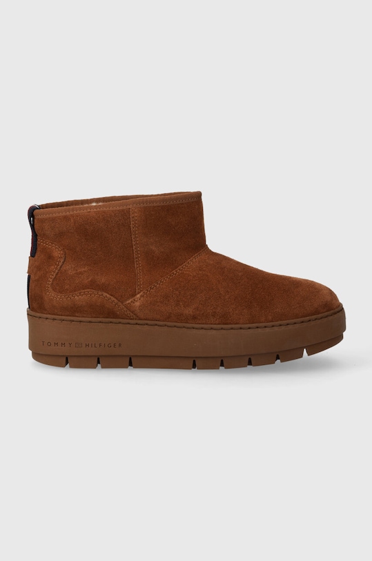Semišové snehule Tommy Hilfiger COOL SUEDE SNOWBOOT zateplené hnedá FW0FW07662