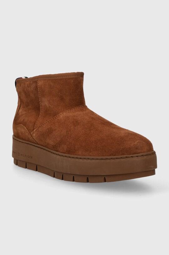 Snežke iz semiša Tommy Hilfiger COOL SUEDE SNOWBOOT FW0FW07662 rjava AW23