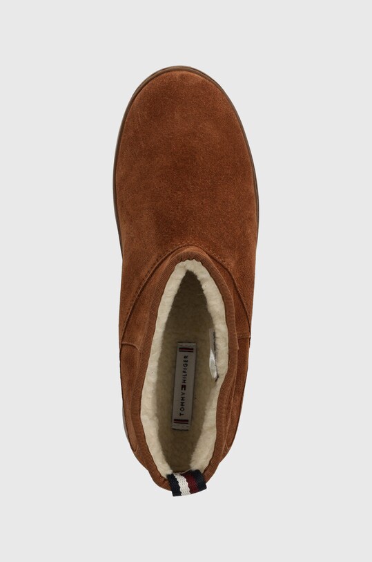 Snežke iz semiša Tommy Hilfiger COOL SUEDE SNOWBOOT rjava FW0FW07662