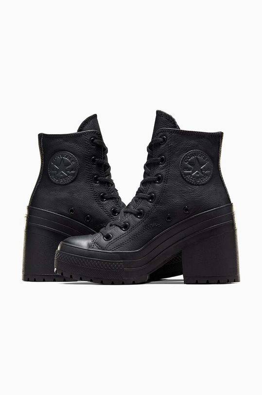 Kožne gležnjače Converse Chuck 70 De Luxe Heel A06145C crna