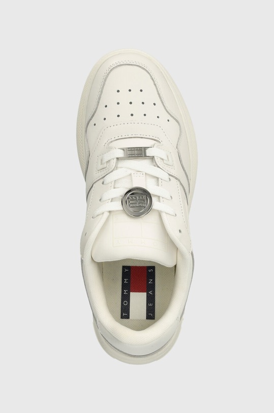 Tommy Jeans sneakersy skórzane TJW RETRO BASKET FLATFORM CHARM biały EN0EN02245
