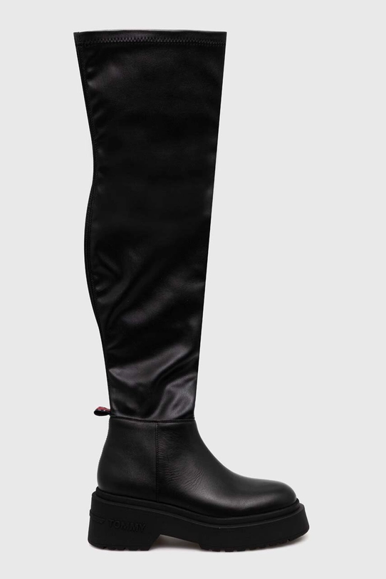 Tommy Jeans cizme TJW OVER THE KNEE BOOTS 5-8 cm negru EN0EN02254