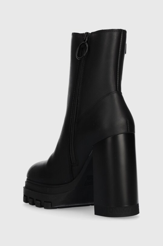 Încălțăminte Tommy Jeans cizme de piele TJW HIGH HEEL ANKLE BOOT EN0EN02256 negru