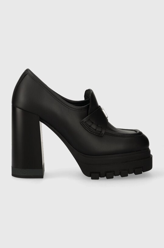 Tommy Jeans pantofi de piele TJW LOAFER PUMP gros negru EN0EN02257