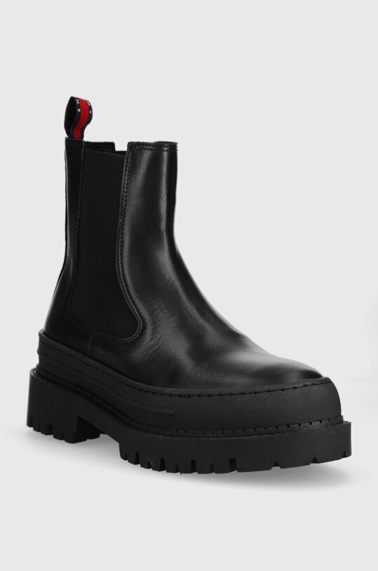 Шкіряні черевики Tommy Jeans TJW CHELSEA FOXING BOOT EN0EN02289 чорний AW23
