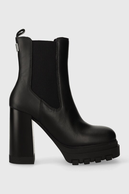 Kožené topánky chelsea Tommy Jeans TJW HIGH HEEL textilný čierna EN0EN02306