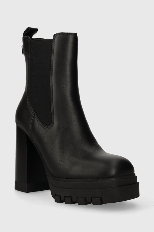 Kožené kotníkové boty Tommy Jeans TJW HIGH HEEL CHELSEA EN0EN02306 černá AW23