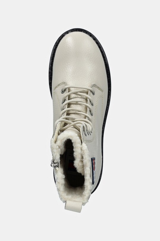 Шкіряні черевики Tommy Jeans TJW URBAN BOOT TUMBLED LTR WL бежевий EN0EN02317