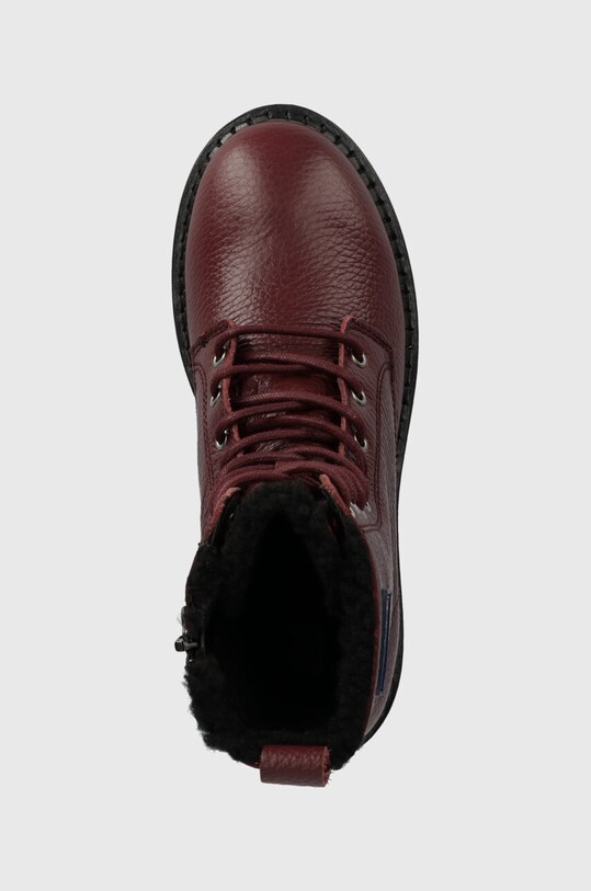 Tommy Jeans workery skórzane TJW URBAN BOOT TUMBLED LTR WL bordowy EN0EN02317