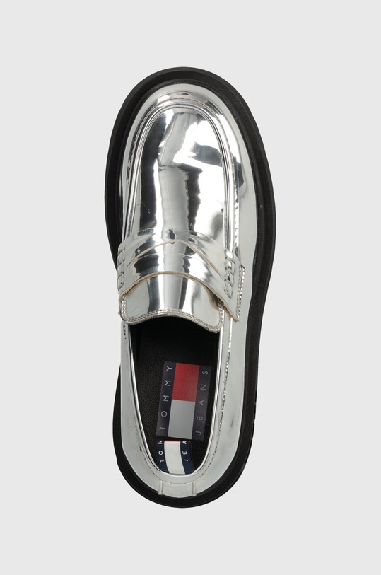 Tommy Jeans mocasini TJW CHUNKY LOAFER METALLIC argintiu EN0EN02321