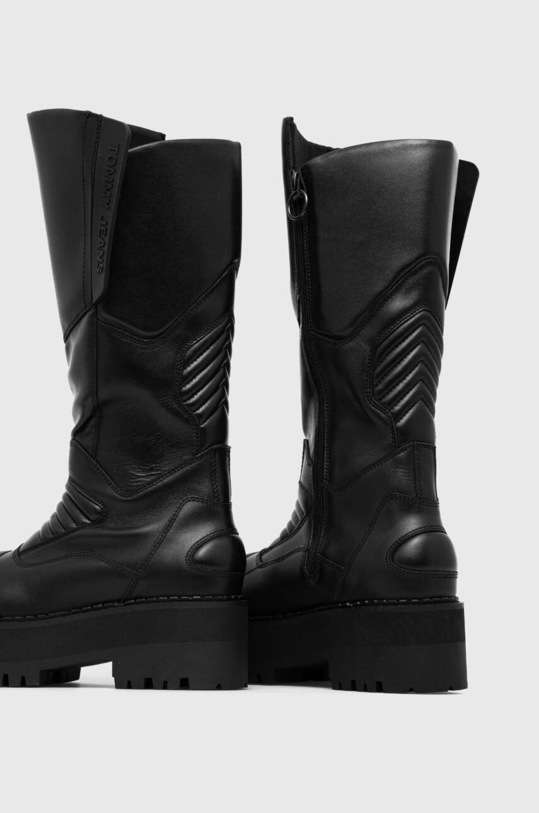 Obuwie Tommy Jeans kozaki TJW LONG SHAFT BIKER BOOT EN0EN02376 czarny