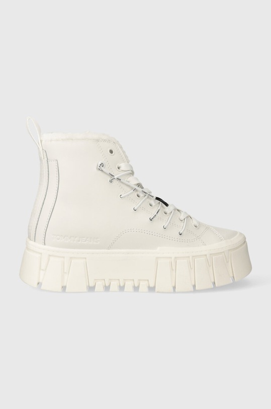 Tommy Jeans sneakers din piele TJW VULC PLATFORM MC WL platformă alb EN0EN02394