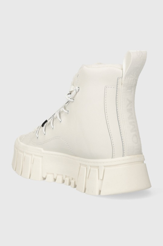 Încălțăminte Tommy Jeans sneakers din piele TJW VULC PLATFORM MC WL EN0EN02394 alb