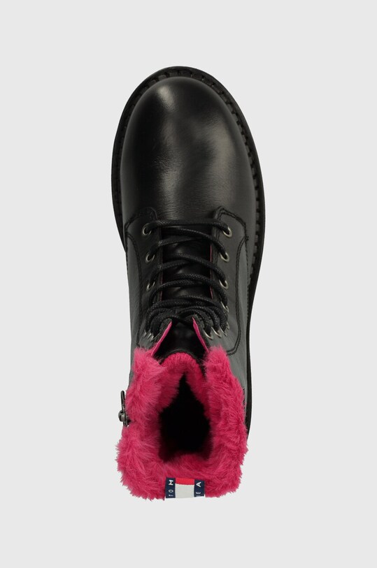 Шкіряні черевики Tommy Jeans TJW W URBAN BOOT SMOOTH LTR WL чорний EN0EN02402