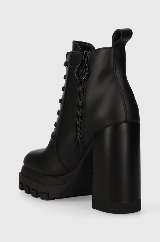 Încălțăminte Tommy Jeans cizme de piele TJW HIGH HEEL LACE UP BOOT EN0EN02408 negru