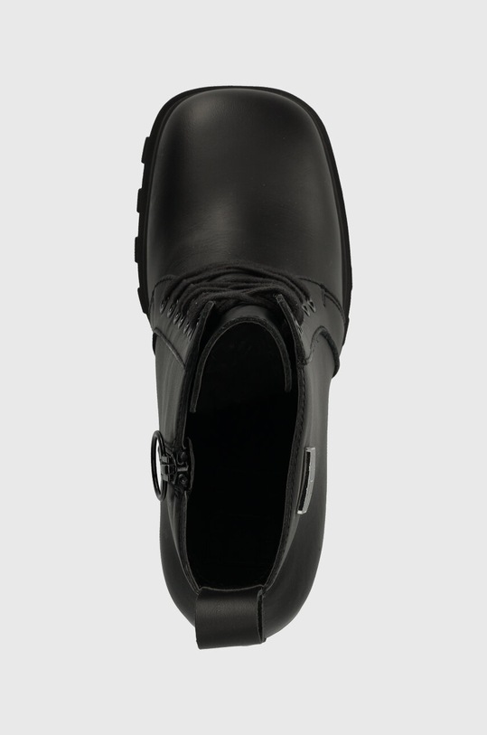 Kožené kotníkové boty Tommy Jeans TJW HIGH HEEL LACE UP BOOT černá EN0EN02408