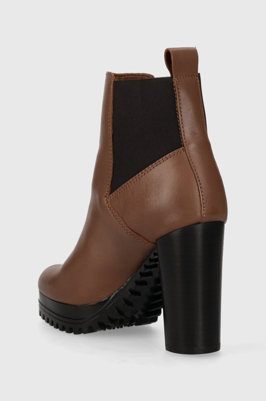 Încălțăminte Tommy Jeans cizme de piele TJW NEW ESS HIGH HEEL BOOT EN0EN02439 maro