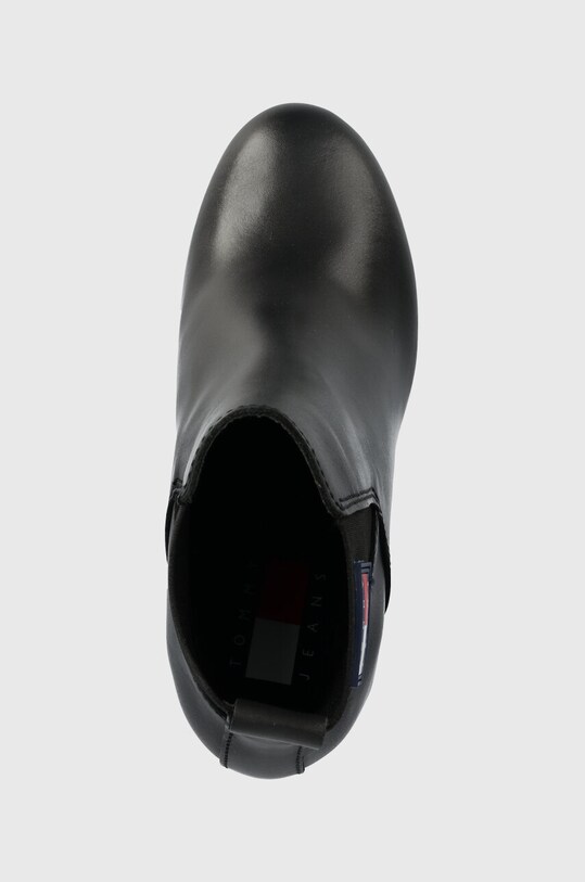 Δερμάτινες μπότες Tommy Jeans TJW NEW ESS HIGH HEEL BOOT μαύρο EN0EN02439