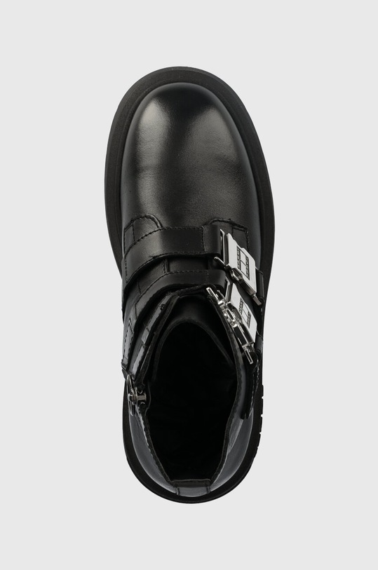 Tommy Jeans botki skórzane TJW CHUNKY BOOT HARDWARE czarny EN0EN02443