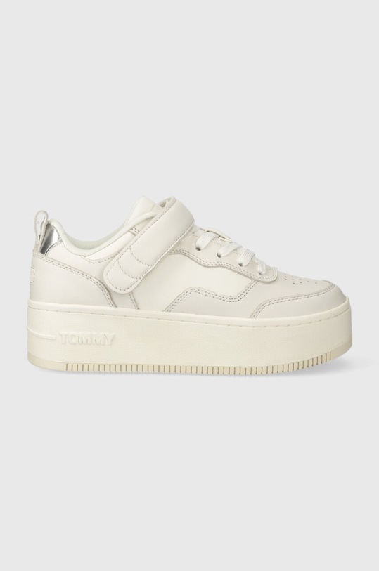 Tommy Jeans sneakers din piele TJW FLATFORM VELCRO platformă alb EN0EN02539