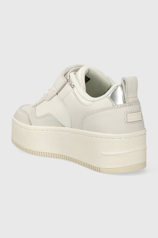 Încălțăminte Tommy Jeans sneakers din piele TJW FLATFORM VELCRO EN0EN02539 alb