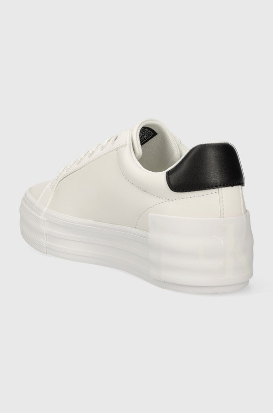 Boty Kožené sneakers boty Calvin Klein Jeans BOLD VULC FLATFORM LACEUP LTH WN YW0YW00821 bílá