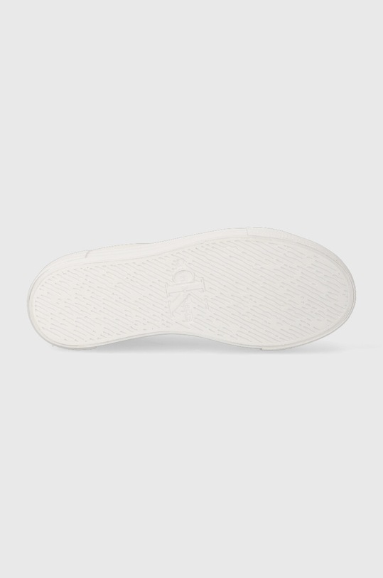 Kožené sneakers boty Calvin Klein Jeans BOLD VULC FLATFORM LACEUP LTH WN YW0YW00821 bílá