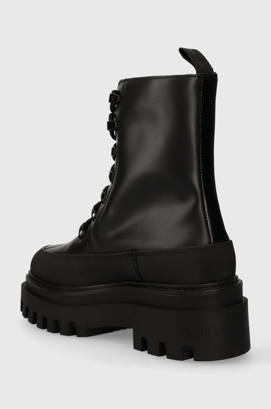 Încălțăminte Calvin Klein Jeans bocanci de piele FLATFORM LACE UP BOOT LTH YW0YW01110 negru