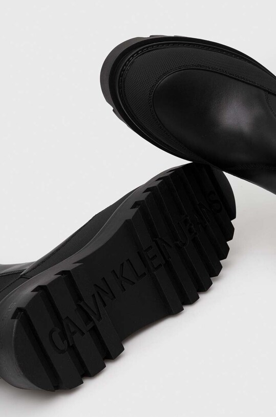 Шкіряні черевики Calvin Klein Jeans FLATFORM CHELSEA BOOT LTH WN чорний YW0YW01111