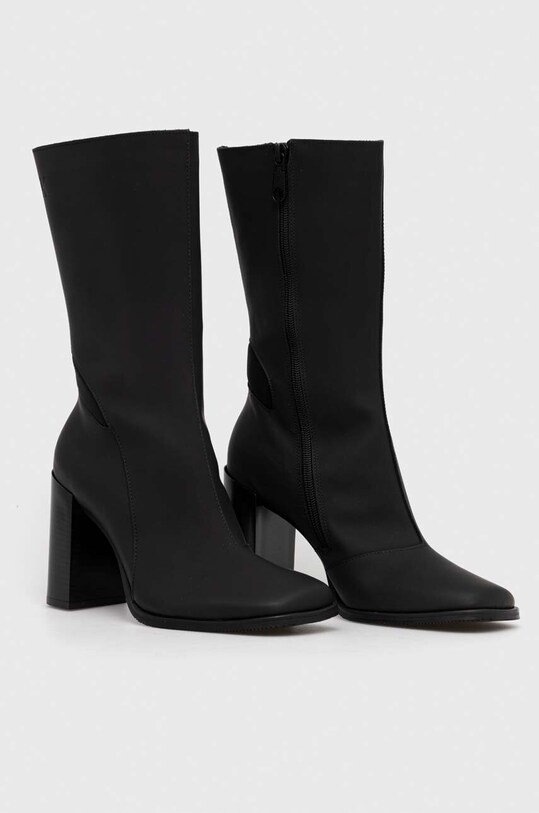 Calvin Klein Jeans botki skórzane HEEL ZIP BOOT LTH WN YW0YW01113 czarny AW23