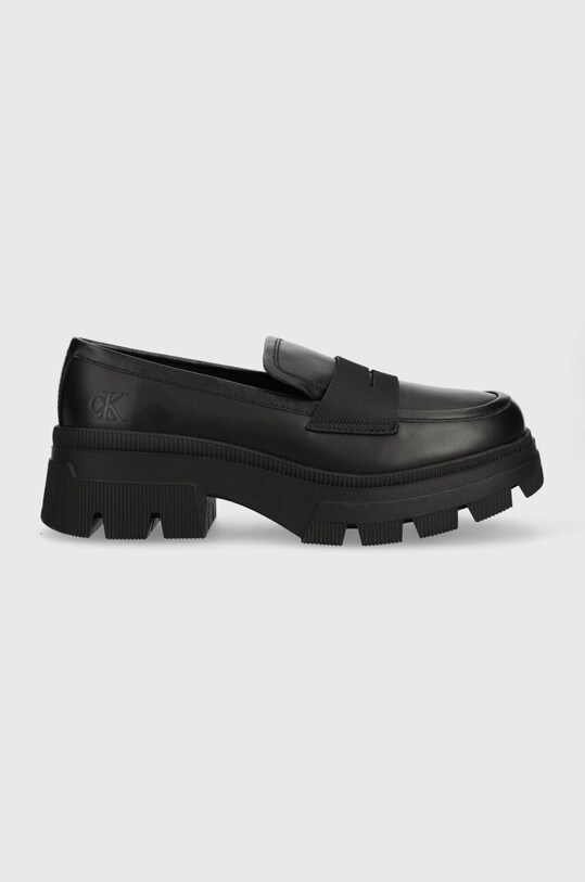 Calvin Klein Jeans mokasyny skórzane CHUNKY COMBAT LOAFER WN syntetyczny czarny YW0YW01120