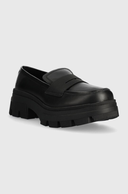 Calvin Klein Jeans mokasyny skórzane CHUNKY COMBAT LOAFER WN YW0YW01120 czarny AW23