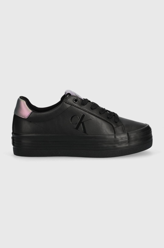 Calvin Klein Jeans sneakersy BOLD VULC FLATF LACEUP LTH WN płaska czarny YW0YW01144