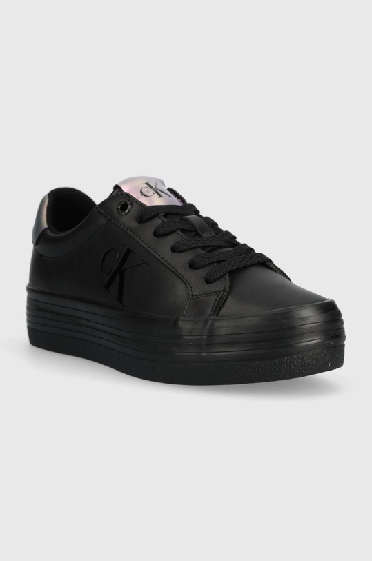 Calvin Klein Jeans sneakersy BOLD VULC FLATF LACEUP LTH WN YW0YW01144 czarny SS24