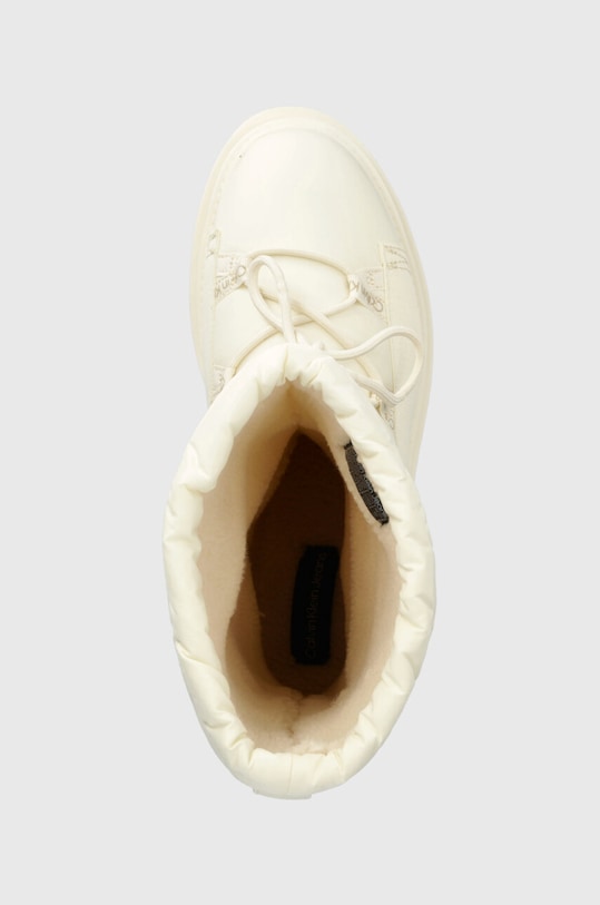 Calvin Klein Jeans śniegowce FLATFORM SNOW BOOT NYLON WN beżowy YW0YW01146