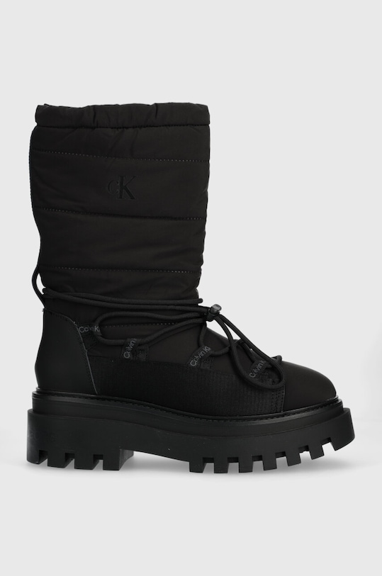 Calvin Klein Jeans śniegowce FLATFORM SNOW BOOT NYLON WN ocieplane czarny YW0YW01146