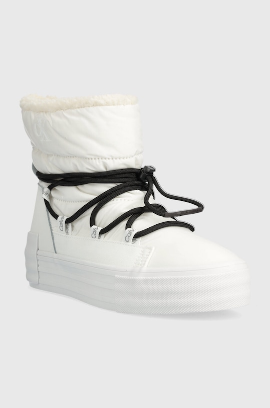 Calvin Klein Jeans cizme de iarna BOLD VULC FLATF SNOW BOOT WN YW0YW01181 alb AW23