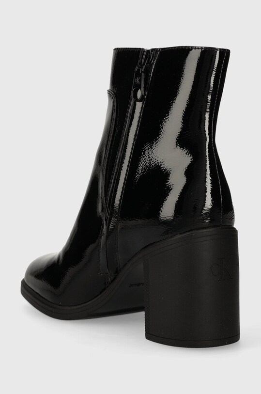 Obuwie Calvin Klein Jeans botki MID BLOCK HEEL BOOT NAPLAK WN YW0YW01258 czarny