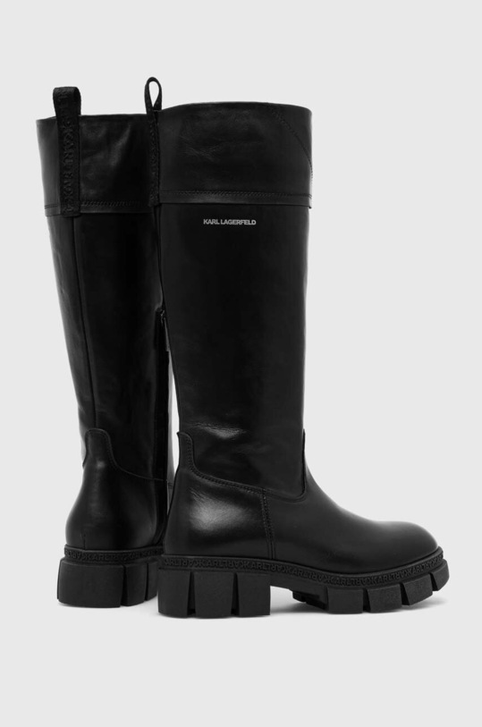 Obuwie Karl Lagerfeld kozaki skórzane ARIA KL43290.000 czarny