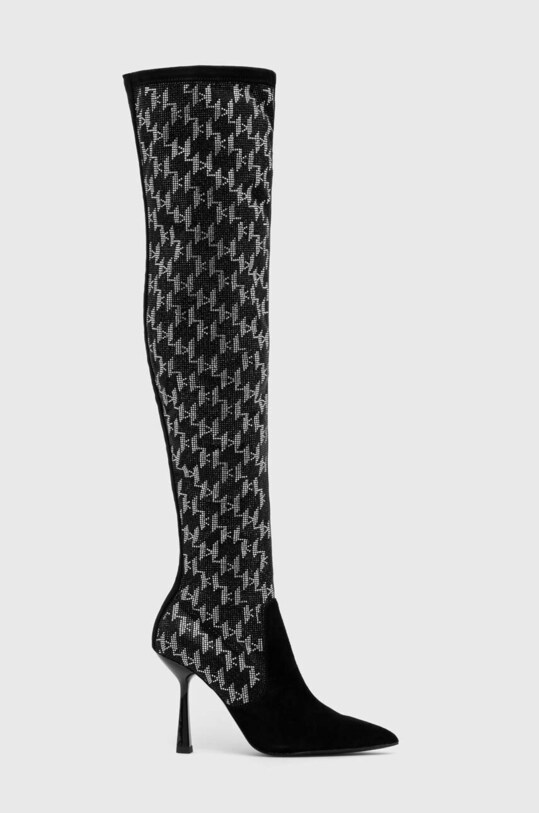 Μπότες Karl Lagerfeld PANDARA II δέρμα σαμουά μαύρο KL31386.F0S