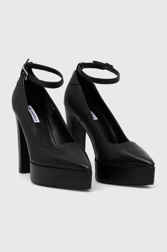 Karl Lagerfeld czółenka skórzane SOIREE PLATFORM KL31710.000 czarny AW23