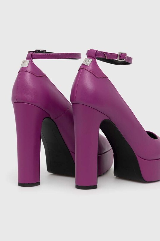 Încălțăminte Karl Lagerfeld pantofi de piele SOIREE PLATFORM KL31710.0PU violet
