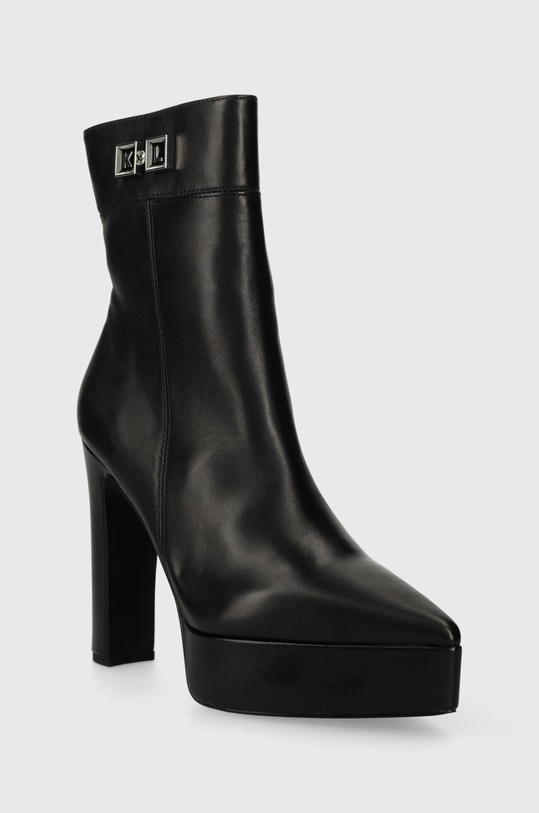 Karl Lagerfeld botki skórzane SOIREE PLATFORM KL31760.000 czarny AW23