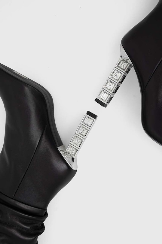 Obuwie Karl Lagerfeld kozaki skórzane KOLUMN KL33455.000 czarny