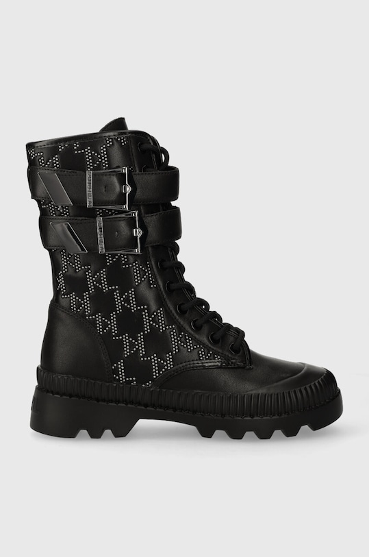 Karl Lagerfeld bocanci de piele TREKKA II KC cu snur negru KL42586F.007